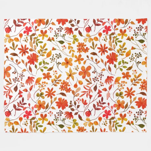 Couverture Polaire Impression florale aquarelle (Devant (Horizontal))