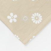 Couverture Polaire Impression florale blanche sur tan (Coin)
