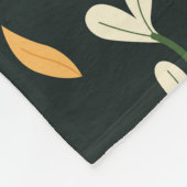 Couverture Polaire Impression florale botanique noire (Coin)