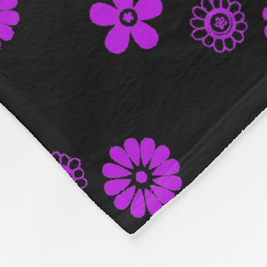 Couverture Polaire Impression florale violet électrique (Coin)