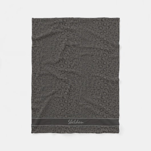 Couverture Polaire Impression guépard gris noir cool monogramme (Devant)