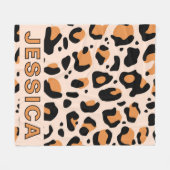 Couverture Polaire Impression léopard classique orange noir (Devant (Horizontal))
