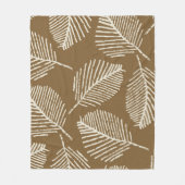 Couverture Polaire Impression mono feuille, brun caramel, sans soudur (Devant)