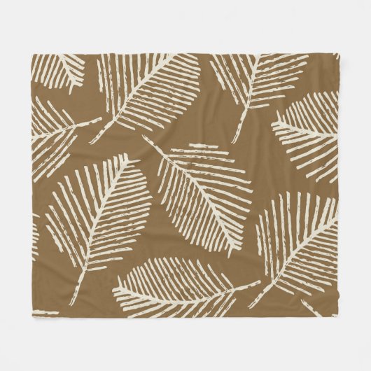Couverture Polaire Impression mono feuille, brun caramel, sans soudur (Devant (Horizontal))