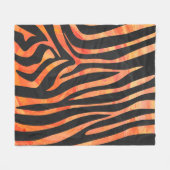 Couverture Polaire Impression noire et orange Zebra (Devant (Horizontal))