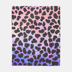 Couverture Polaire Impression noire et rose dalmate