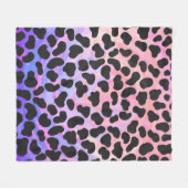 Couverture Polaire Impression noire et rose dalmate (Devant (Horizontal))