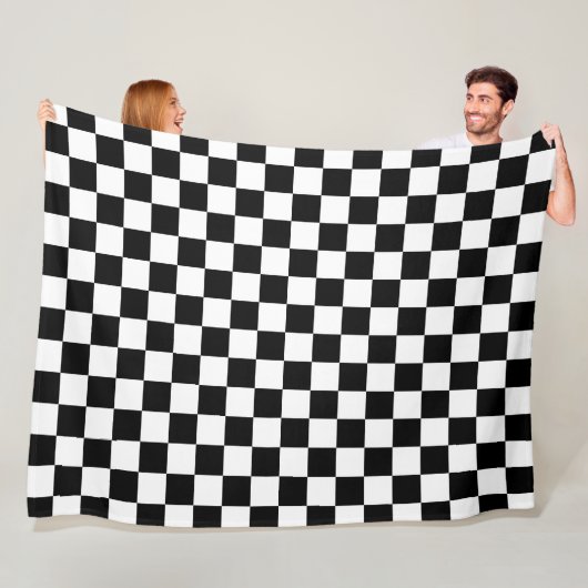 Couverture Polaire Impression numérique des échecs noirs et blancs (En situation)