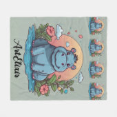 Couverture Polaire Impression Pittoresque Hippopotame (Devant (Horizontal))