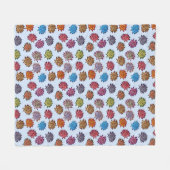 Couverture Polaire Impression Rose pointillée, Modèle Floral Moderne (Devant (Horizontal))