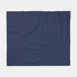 Couverture Polaire Impression Royal Blue Carbon Fibre Style Tressage