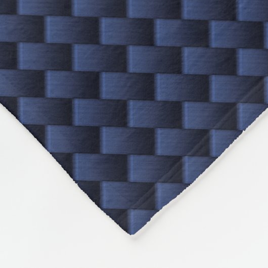 Couverture Polaire Impression Royal Blue Carbon Fibre Style Tressage (Coin)