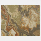 Couverture Polaire Impression rustique abstraite vert olive ambre mou (Devant (Horizontal))