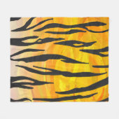 Couverture Polaire Impression Tigre Noir et Orange (Devant (Horizontal))