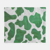 Couverture Polaire Impression verte et blanche de vache (Devant (Horizontal))