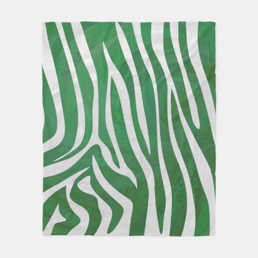 Couverture Polaire Impression verte et blanche Zebra (Devant)