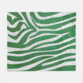 Couverture Polaire Impression verte et blanche Zebra (Devant (Horizontal))