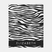 Couverture Polaire Impression Zèbre, Grilles, Noir Et Blanc, Votre No (Devant)