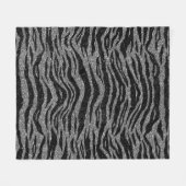 Couverture Polaire Impression Zèbre Noir et Gris Argent (Devant (Horizontal))
