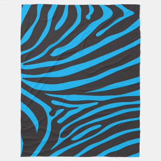Couverture Polaire Impression Zèbre noir et turquoise (Devant)