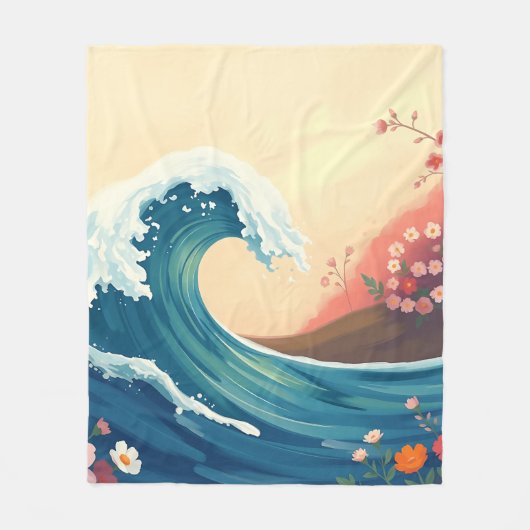 Couverture Polaire Impressionistic Ocean Wave (Devant)