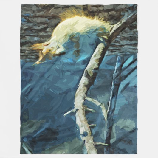 Couverture Polaire Impressionnisme Abstrait de l'écureuil rouge améri (Devant)