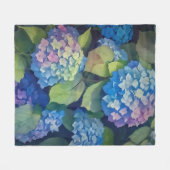 Couverture Polaire Impressionniste Blue Hydrangeas (Devant (Horizontal))