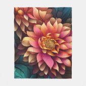 Couverture Polaire Impressionniste Pink Dahlia (Devant)