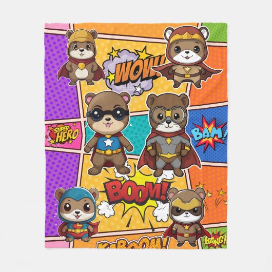 Couverture Polaire Imprimantes Gopher Superheroes (Devant)