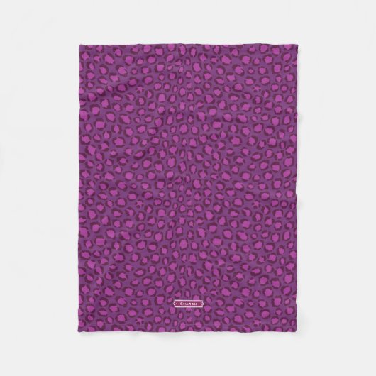 Couverture Polaire Imprimé chic gras guépard violet blanc (Devant)