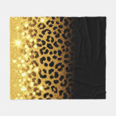 Couverture Polaire Imprimé de léopard pailleté or chic (Devant (Horizontal))