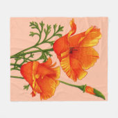 Couverture Polaire imprimé de pavot orange en Californie (Devant (Horizontal))