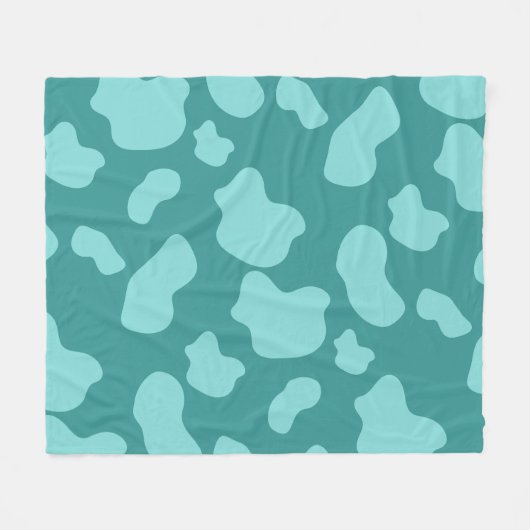 Couverture Polaire imprimé de vache turquoise (Devant (Horizontal))