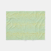 Couverture Polaire Imprimé guépard paillettes or faux monogramme chic (Devant (Horizontal))
