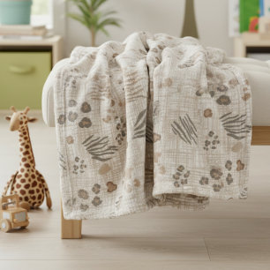 Couverture Polaire Imprimés d'animaux de safari boho tissage ID1274