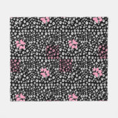 Couverture Polaire Imprimez les pattes motif NS 01b. BG noir (Devant (Horizontal))