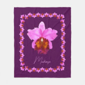 Couverture Polaire Imprimez Personnalisé Cattleya Orchid Motif (Devant)