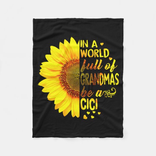 Couverture Polaire In A World Full Of Grandmas Be Cici Sunflower Gran (Devant)