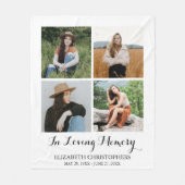 Couverture Polaire In Love Memory 4 Photo Collage Funeral Memorial (Devant)