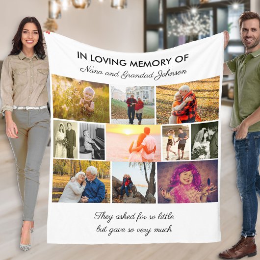 Couverture Polaire In Love Memory Custom Citation White Photo Collage