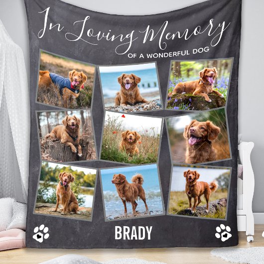 Couverture Polaire In Love Memory Dog Pet Memorial Photo Collage