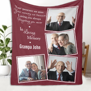 Couverture Polaire In Love Memory Modern Red Photo Collage