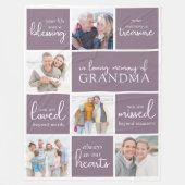 Couverture Polaire In Love Memory Photo Collage Citation commémorativ (Devant)