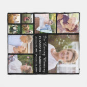 Couverture Polaire In Love Memory Photo Collage Mémorial noir (Devant (Horizontal))