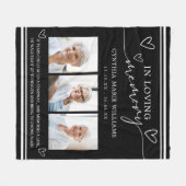 Couverture Polaire In Love Memory Photo Collage noir (Devant (Horizontal))
