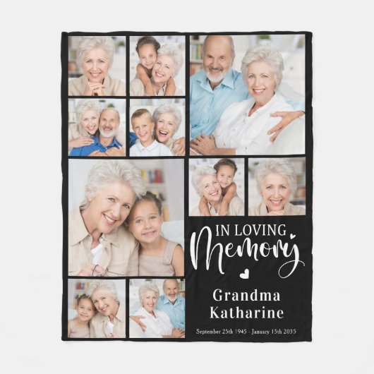 Couverture Polaire In Loving Memory Personnalisé 10 Photo Collage (Devant)
