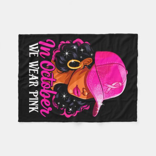 Couverture Polaire In October We Wear Nk Black Women Breast Cancer Aw (Devant (Horizontal))
