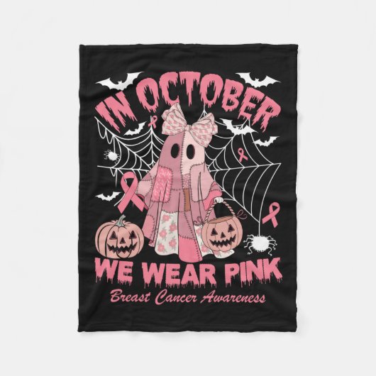 Couverture Polaire In October We Wear Nk Ghost Witch Breast Cancer Aw (Devant)