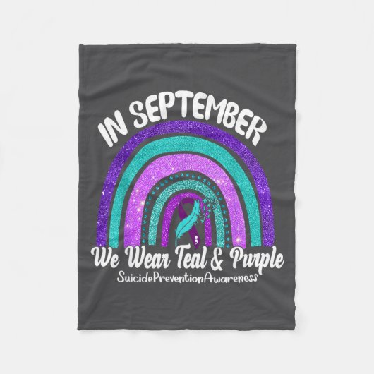 Couverture Polaire In September We Wear Teal &amp; Purple Rainbow Sui (Devant)