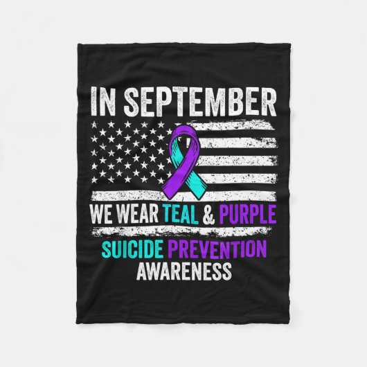 Couverture Polaire In September Wear Teal Purple Suicide Prevention A (Devant)